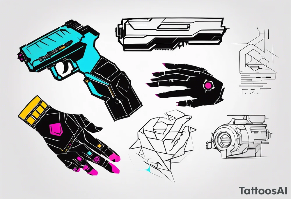 cyberpunk 2077, hand tattoo, subtle, tattoo idea