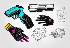cyberpunk 2077, hand tattoo, subtle, tattoo idea