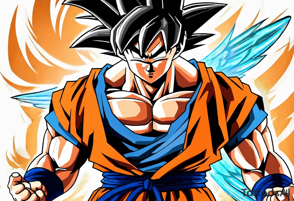 Son Goku with wings tattoo idea