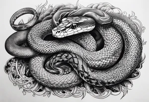 Snakes around the neck tattoo idea