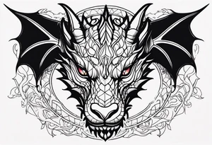 Dragon head facing front tattoo idea