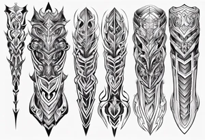 Leg armor symmetrical tattoo idea