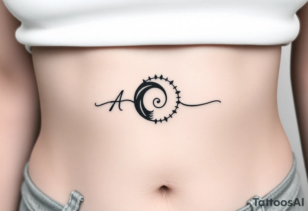 Create a tattoo that writes the Hindi word "Anichya" with A in English n rest in pali. circle or spiral, which represents the cyclical nature of life and death tattoo idea