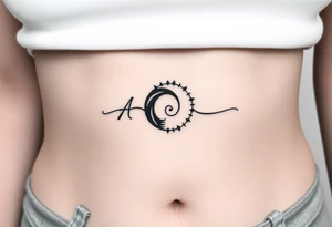 Create a tattoo that writes the Hindi word "Anichya" with A in English n rest in pali. circle or spiral, which represents the cyclical nature of life and death tattoo idea
