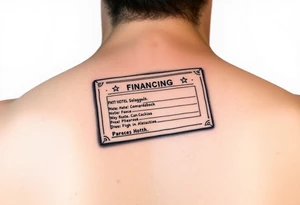 Old school hotel matchbook with financing on the cover tattoo idea