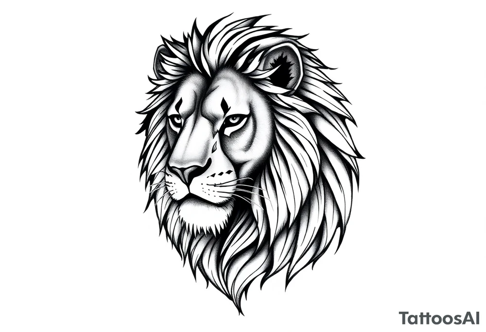 majestic lion tattoo idea