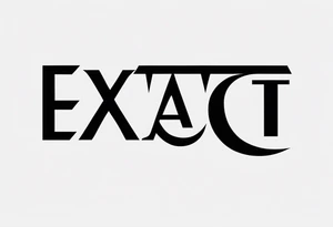 Make a tattoo in a simple letter type with the word "Exact" tattoo idea