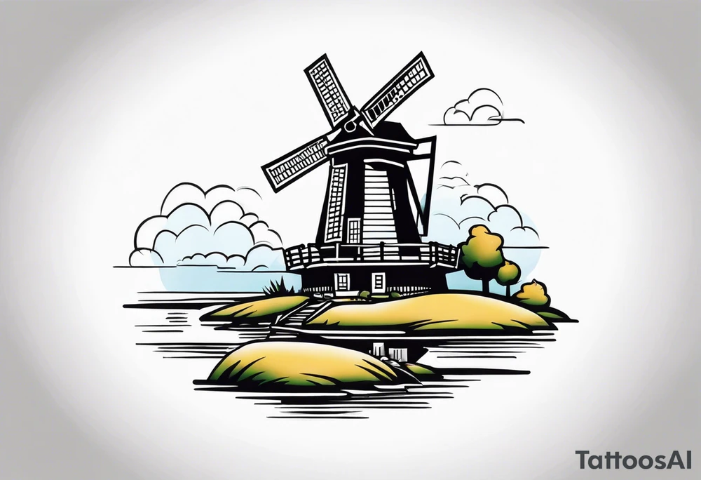 dutch windmill tattoo idea