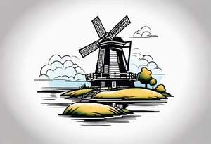 dutch windmill tattoo idea
