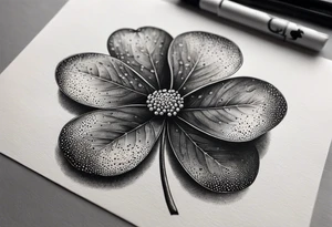 fine line three leaf clover tattoo idea