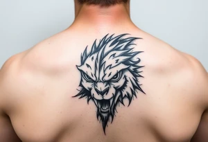 Tatuaż na szyi z przodu Agresywny w stylu strasznym tattoo idea