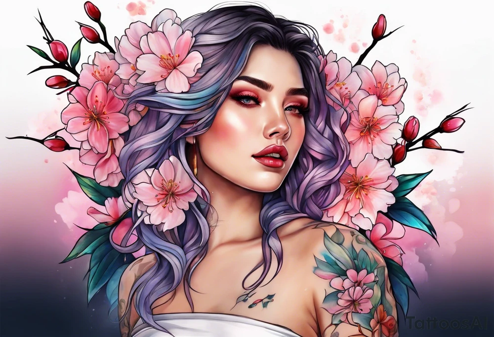 Euphoria and cherry blossoms tattoo idea