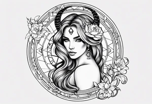 Feminine capricorn tattoo idea