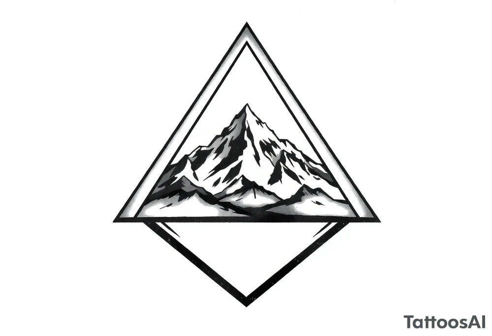 Triangle with mountain inside tattoo idea