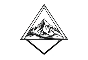 Triangle with mountain inside tattoo idea