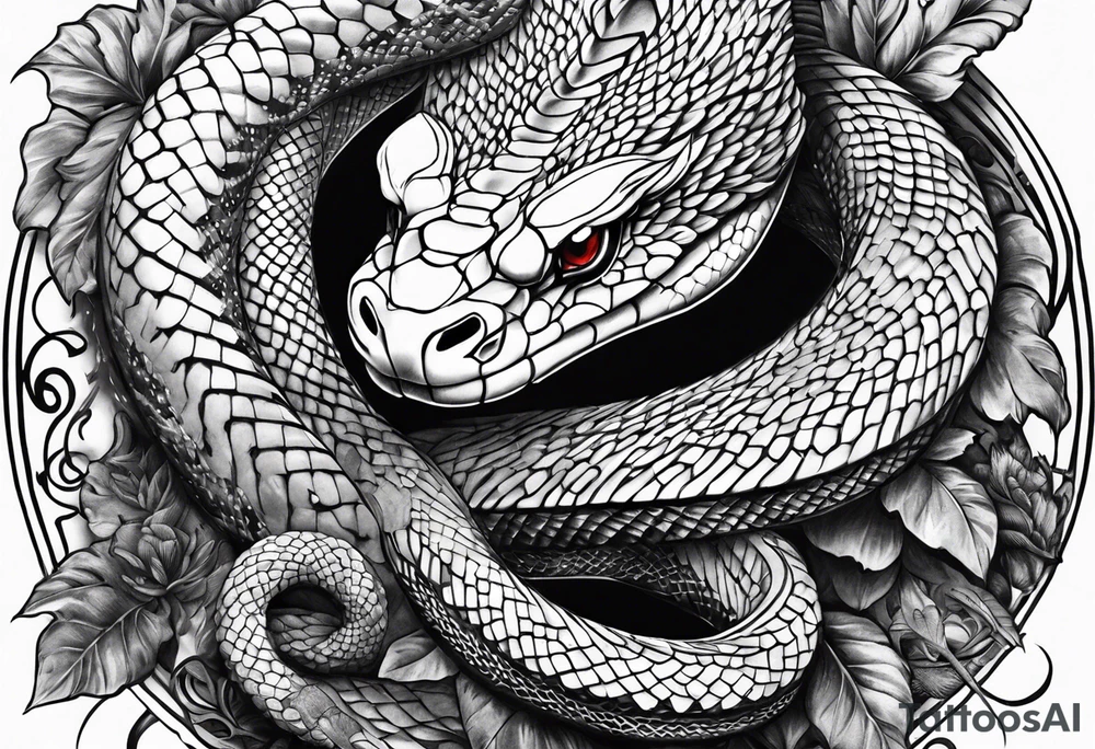 Snake around sword tattoo idea