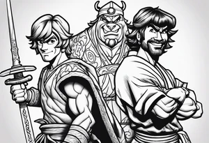 scooby doo and shaggy samurai tattoo idea