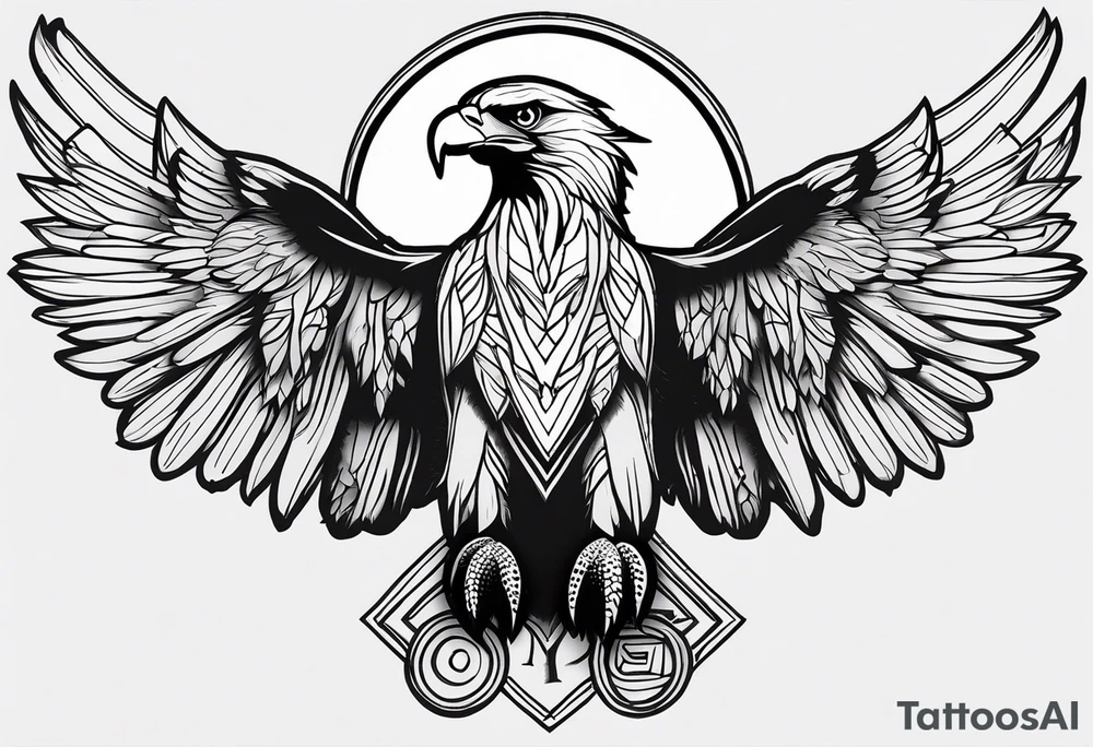 Eagle and writing tattoo idea