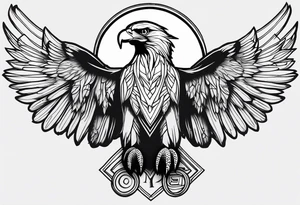 Eagle and writing tattoo idea