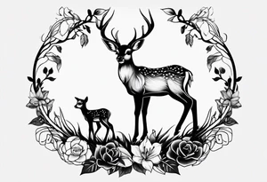 dark themed crying bambi fawn tattoo idea