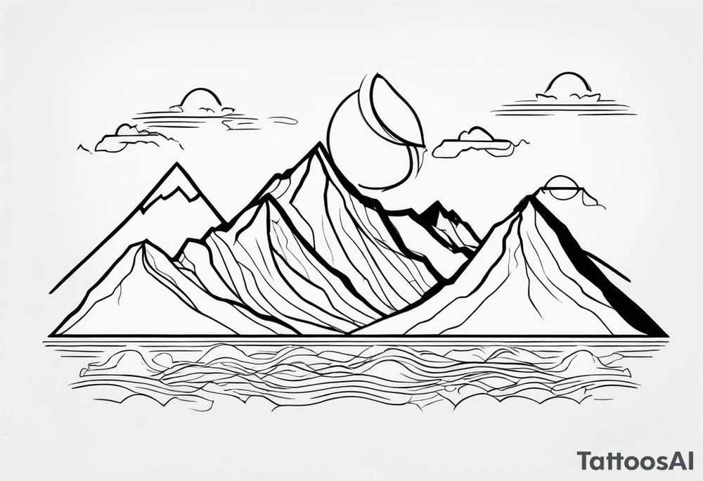 Outline of mountain range tattoo idea