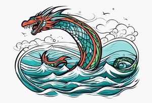 sea monster tattoo idea