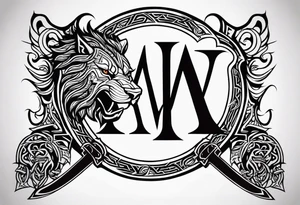 Valhalla sword shield dragon axe Valknut  tribal lion tattoo idea