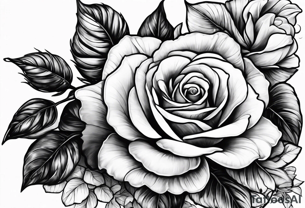 two violets and a rose tattoo idea