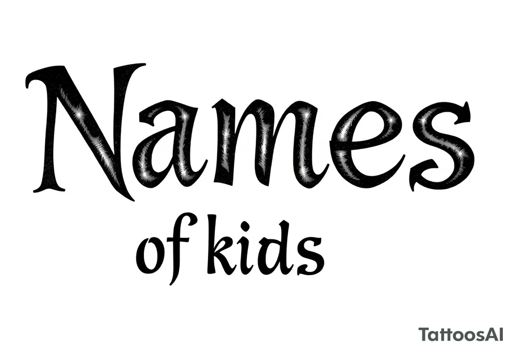 Names of kids tattoo idea