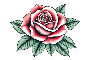 rose with parts of tiger incorporated through the leaves tattoo idea