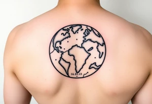 globe with Lilly’s World 16.05.23 tattoo idea