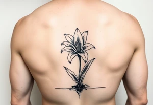 lily coming up out of the tile floor tattoo idea