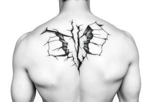 3d broken skin tattoo idea