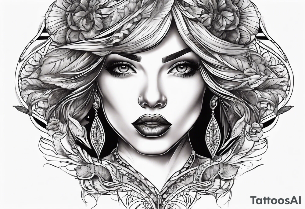 Sexy female lips tattoo idea
