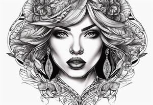 Sexy female lips tattoo idea