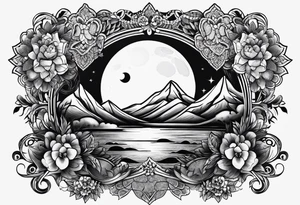 under boob  moon and lace tattoo idea