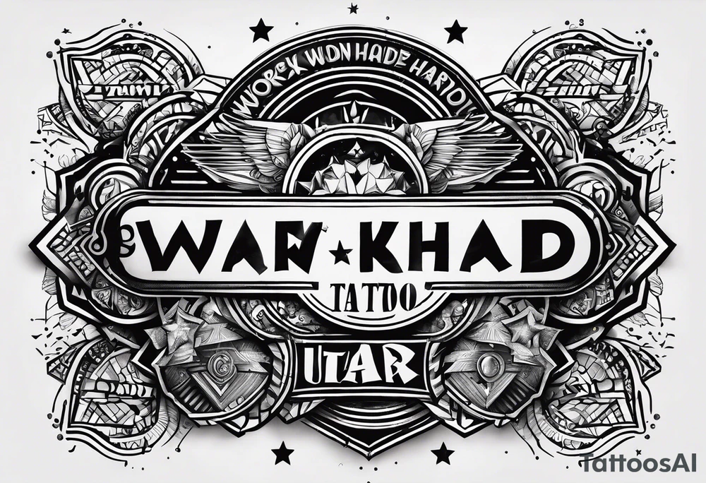 I want a tattoo containing the following two words "work hard" and "play hard". tattoo idea