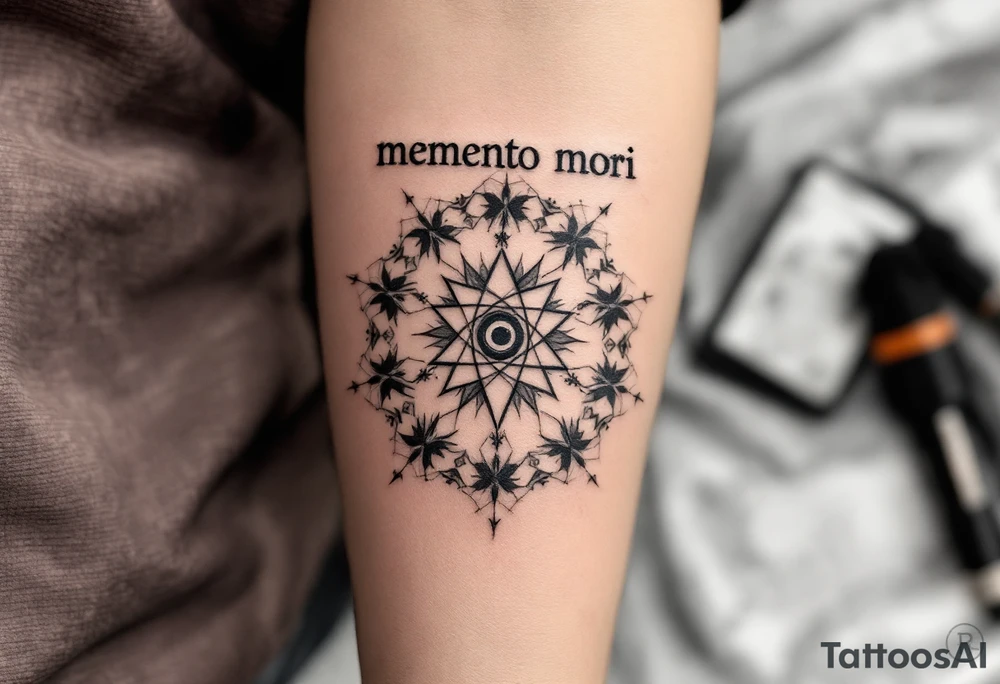 un tatuaje que refleje los principios del estoicismo: "memento mori" "amor fati" "apatheia" "Fateri Errata" "Sympatheia" "Neutrum moralis" "Phroairesis" "Circulus Virtuoso" tattoo idea