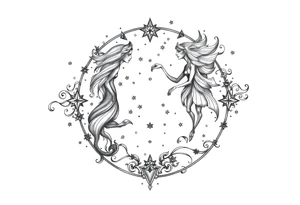 The constellation stars Gemini map 
and my name viola tattoo idea