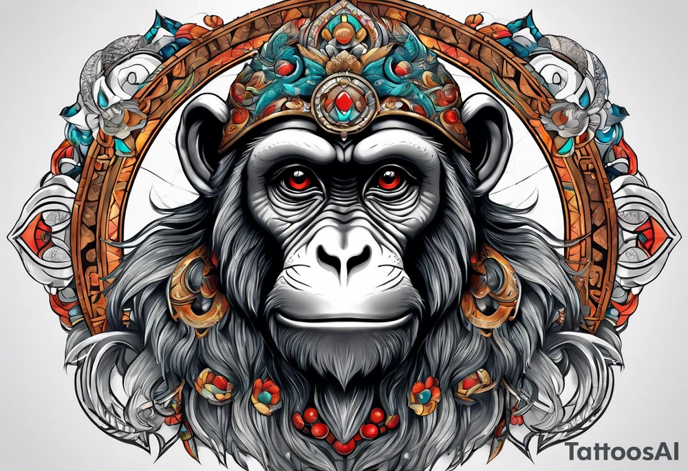 zodiac monkey with full body tattoo idea