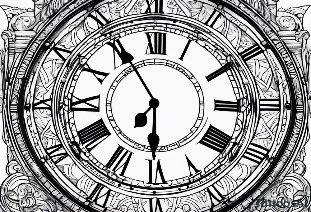 roman numeral clock pointing to the time 10:38am tattoo idea