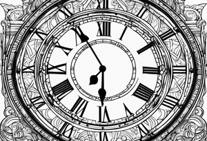 roman numeral clock pointing to the time 10:38am tattoo idea
