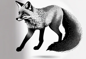 fox, realistic, on the move tattoo idea