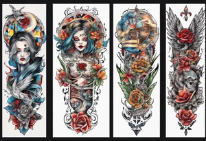 patchwork tattoo for full arms tattoo idea