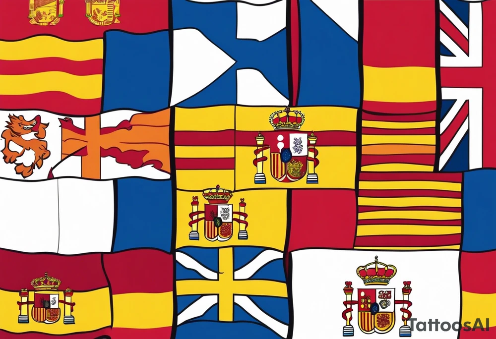 Babyfootprint time weight scsles scotland and spain flags tattoo idea