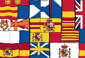 Babyfootprint time weight scsles scotland and spain flags tattoo idea