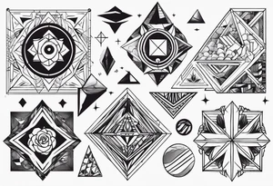 Variety of geometric shapes flash sheet tattoo idea