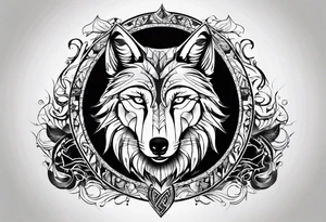 wolf with the letters SP on it tattoo idea