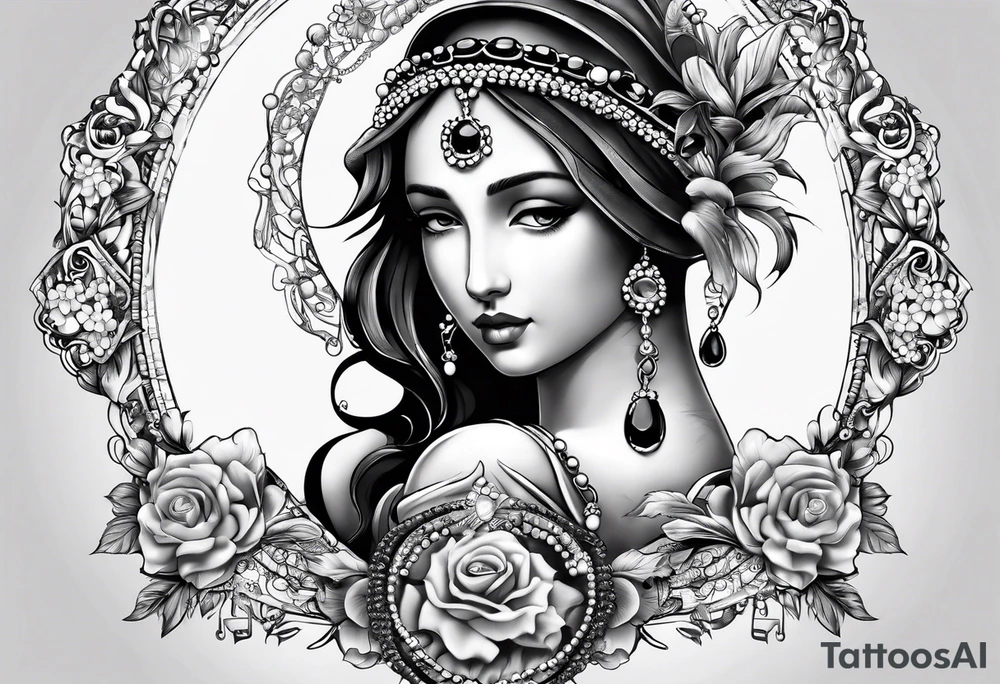 Rosary beed with name "Gerry" tattoo idea