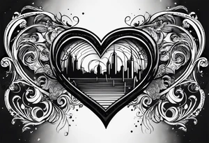 heartbeat with initials JC SS DS JC spaced out tattoo idea